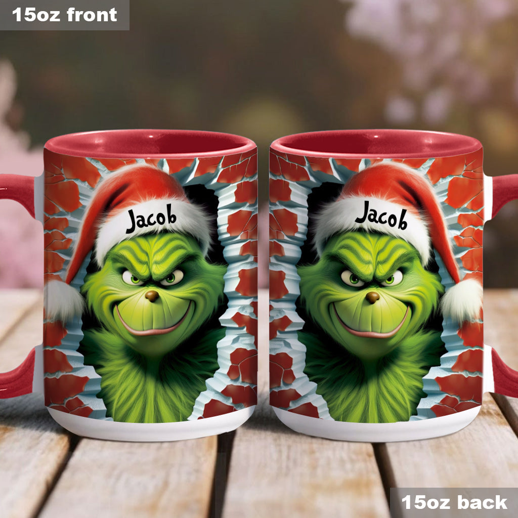 Personalized Grinch Accent Mug Custom Name Birthday Gift