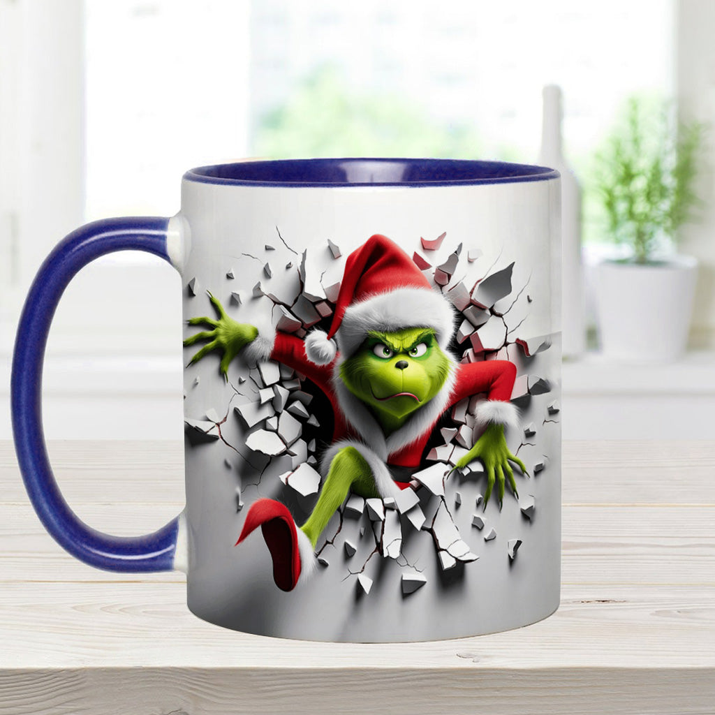 Personalized Christmas Accent Mug with Grinch Design for Holiday Gifts