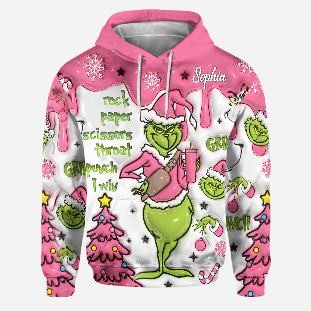 Personalized Grinch Hoodie and Leggings Set for Christmas | Custom Name Gift