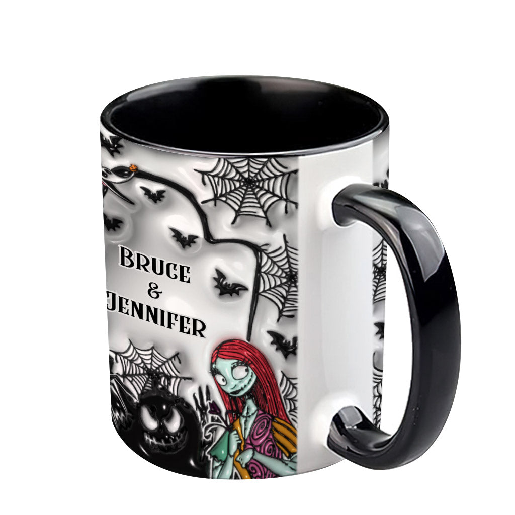 Personalized Halloween Accent Mug Custom Name for Couples