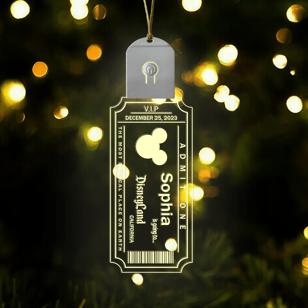 Personalized LED Acrylic Christmas Ornament with Mouse Design