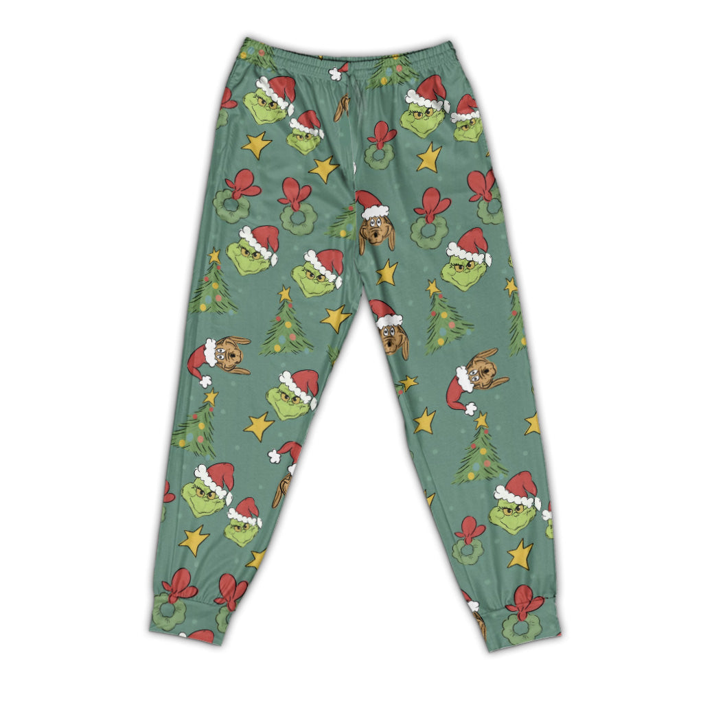 Personalized Grinch Christmas Pajama Set for Family | Custom Names