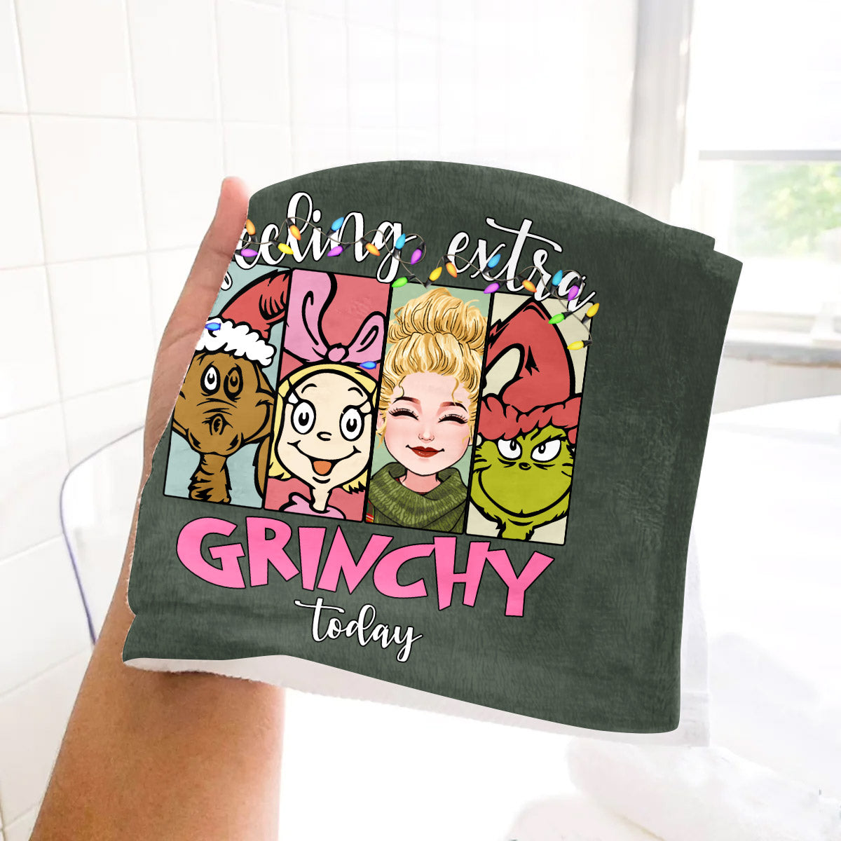 Personalized Grinch Christmas Towel Custom Design Gift Idea