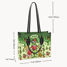 Load image into Gallery viewer, Personalized Grinchmas Leather Handbag Unique Gift for Mom
