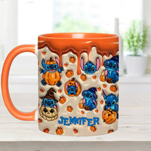 Load image into Gallery viewer, Personalized Halloween Accent Mug with Ohana Design for Kids
