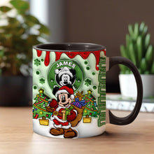 Load image into Gallery viewer, Personalized Christmas Mouse Accent Mug Custom Name Gift
