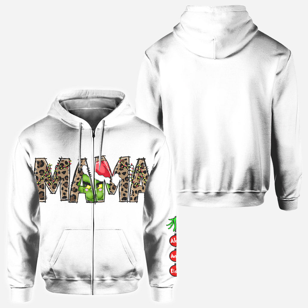 Personalized Christmas Hoodie for Mom with Grinch Design