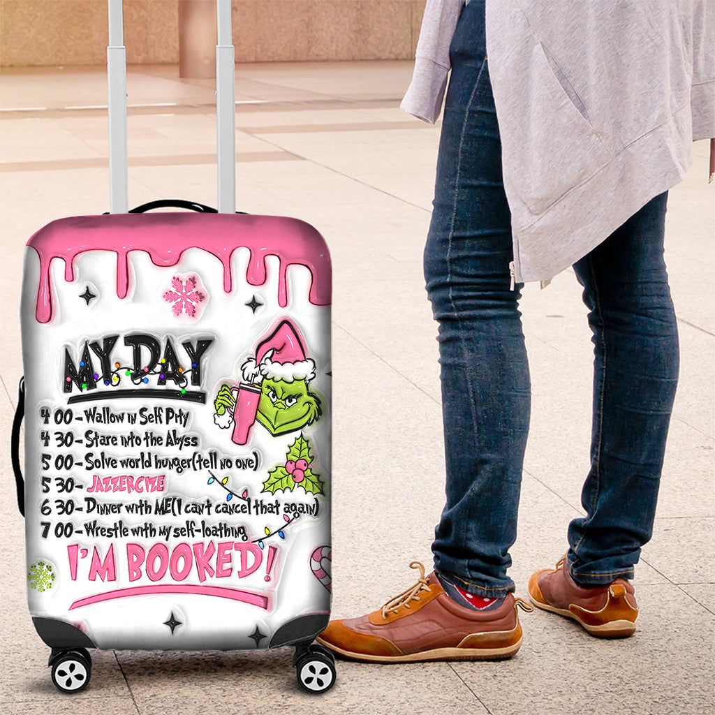 Personalized Christmas Luggage Cover Custom Name Grinch Design