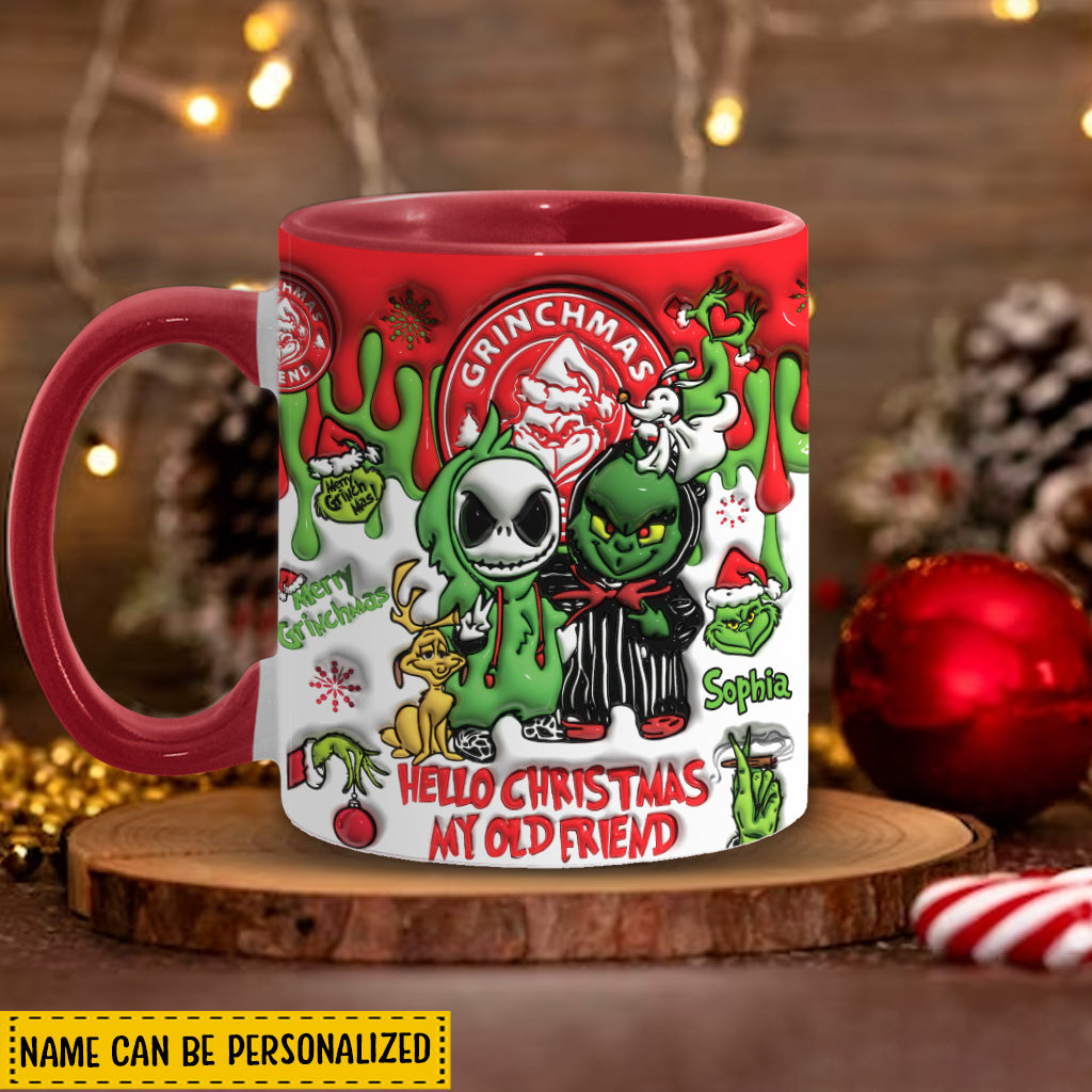 Personalized Grinch Accent Mug Custom Name Christmas Gift