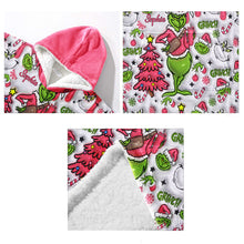 Load image into Gallery viewer, Personalized Grinch Blanket Hoodie Custom Name Gift for Christmas
