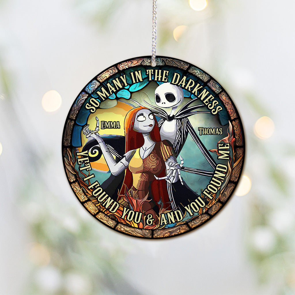 Personalized Stained Glass Couple Ornament Custom Name Gift for Christmas