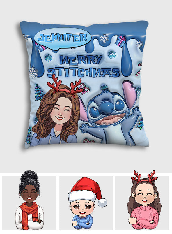 Personalized Ohana Throw Pillow Merry Stitchmas Gift Idea