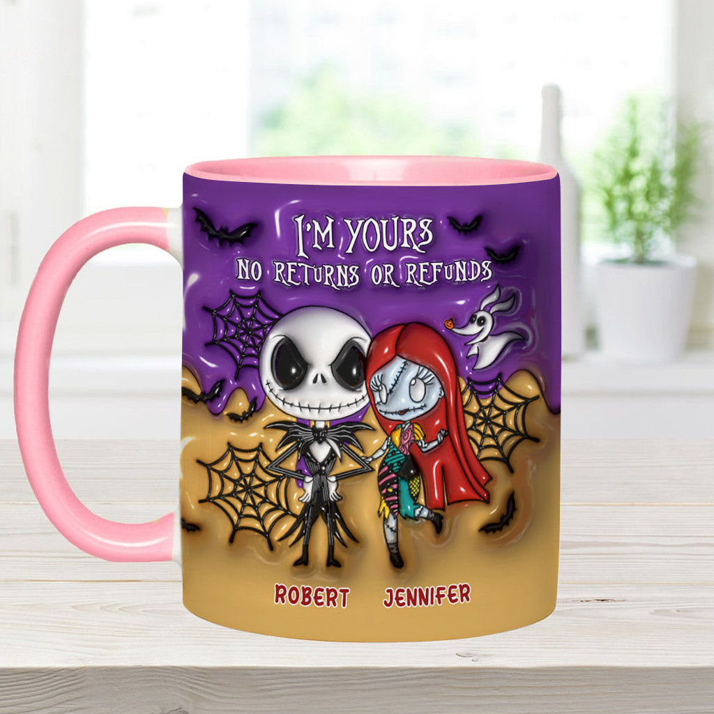 Personalized Nightmare Accent Mug Custom Name Gift for Couples Halloween