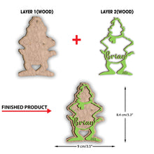 Load image into Gallery viewer, Personalized Grinchmas 2 Layered Ornament Custom Name Gift
