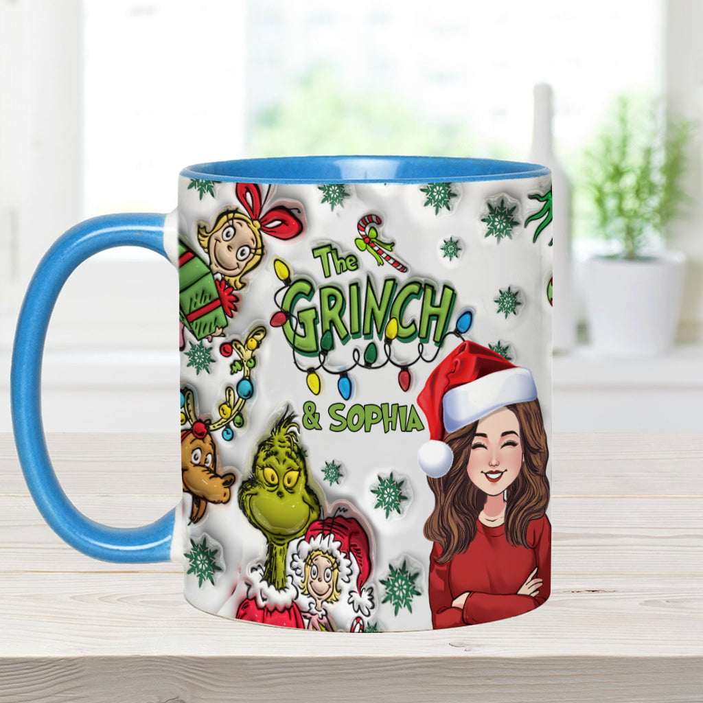 Personalized Accent Mug Custom Name Grinch Design Gift for Christmas