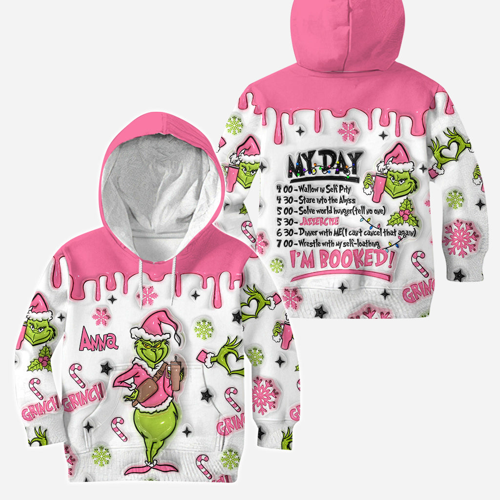 Personalized Christmas Grinch Hoodie and Leggings Set Gift