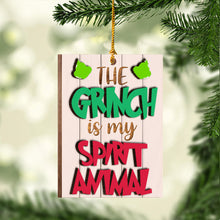 Load image into Gallery viewer, Personalized Christmas Layered Wood Ornament for Grinch Lovers
