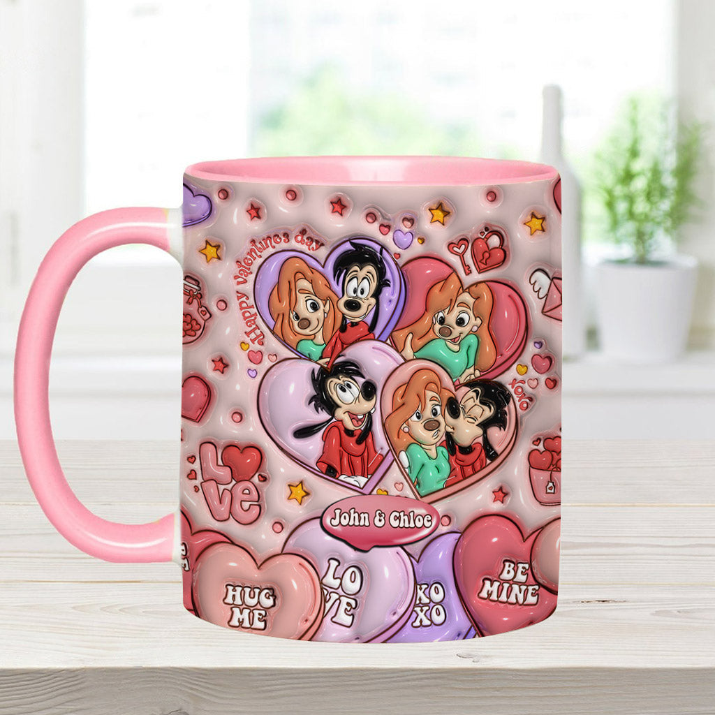 Personalized Valentine’s Day Accent Mug Custom Name Gift for Couple