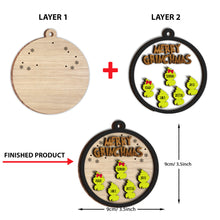 Load image into Gallery viewer, Personalized Merry Grinchmas Layered Wood Ornament Gift for Family
