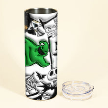 Load image into Gallery viewer, Personalized Nightmare Before Christmas Skinny Tumbler with Custom Name Gift for Halloween or Christmas
