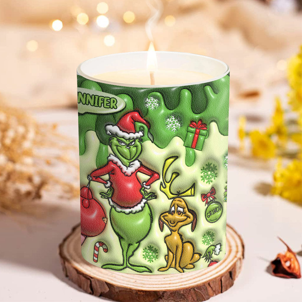 Personalized Christmas Candle with Wooden Lid for Home Decor