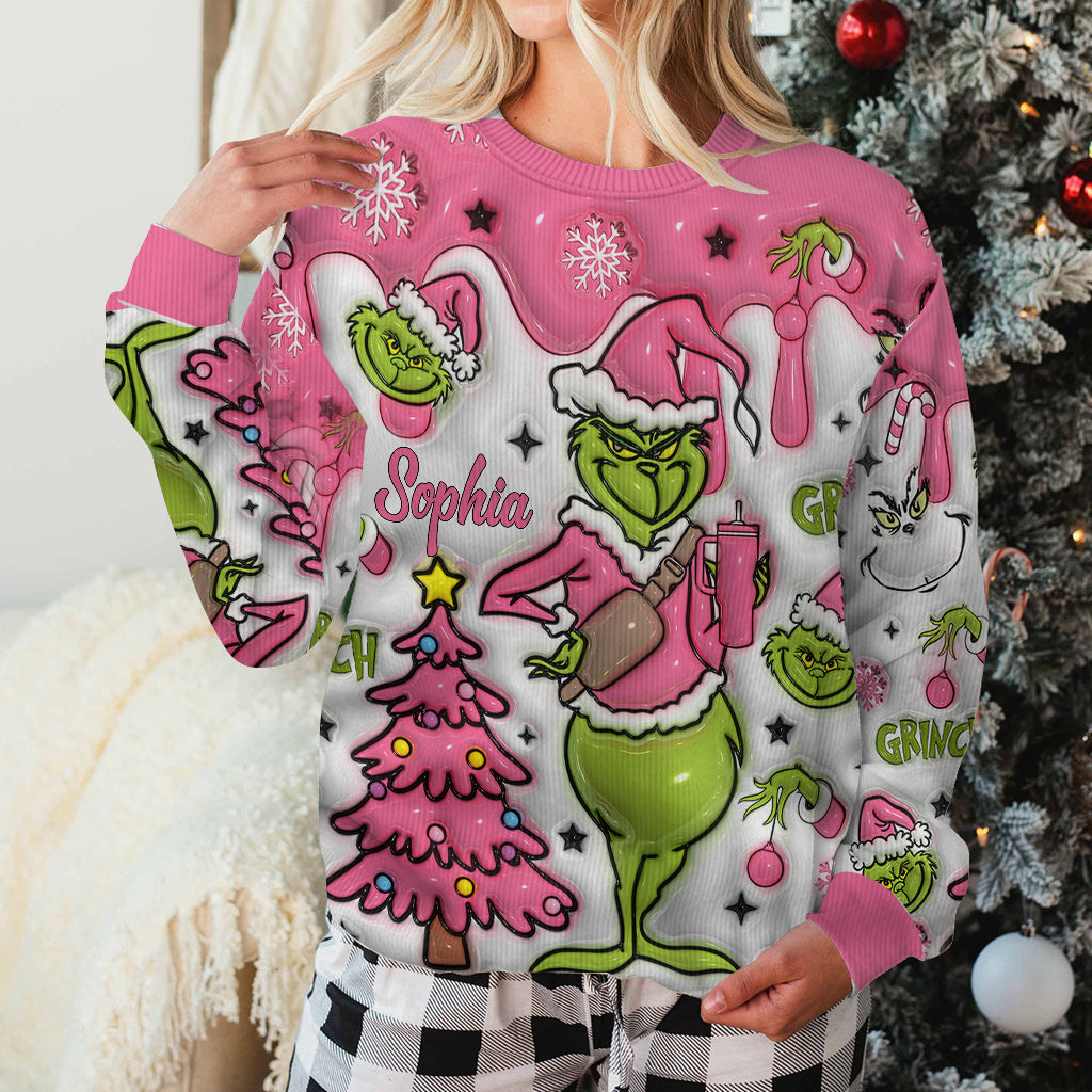 Personalized Merry Grinchmas Ugly Sweater for Christmas Gift