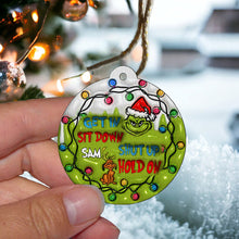 Load image into Gallery viewer, Personalized Grinch Circle Air Freshener Custom Name Gift for Christmas
