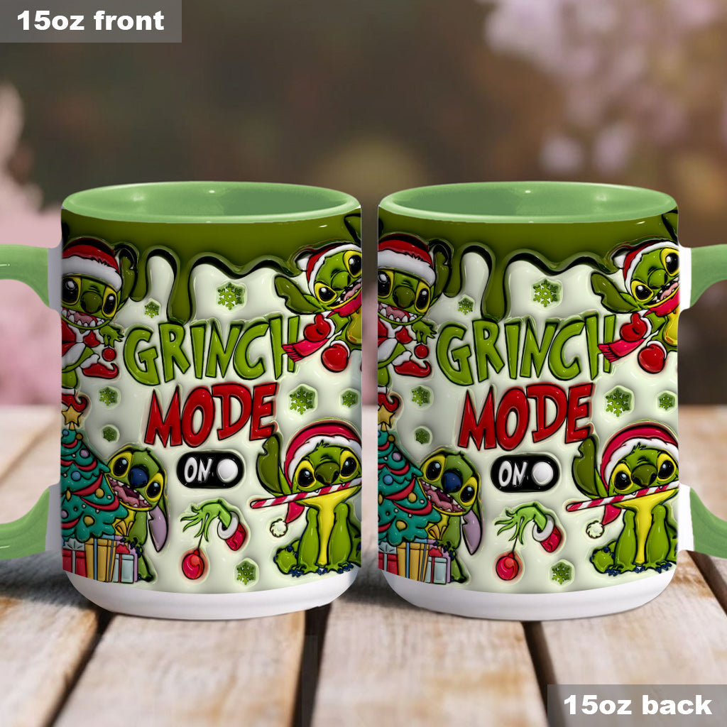 Personalized Grinch Mode Accent Mug Custom Name Gift for Christmas