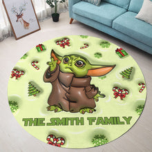 Load image into Gallery viewer, Personalized The Force Round Rug Custom Family Name Gift
