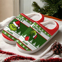 Load image into Gallery viewer, Personalized Merry Grinchmas Slippers Gift for Christmas
