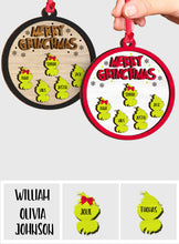 Load image into Gallery viewer, Personalized Merry Grinchmas Layered Wood Ornament Gift for Family
