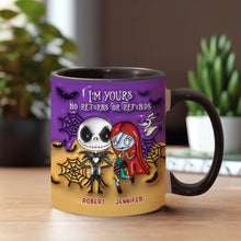 Load image into Gallery viewer, Personalized Nightmare Accent Mug Custom Name Gift for Couples Halloween

