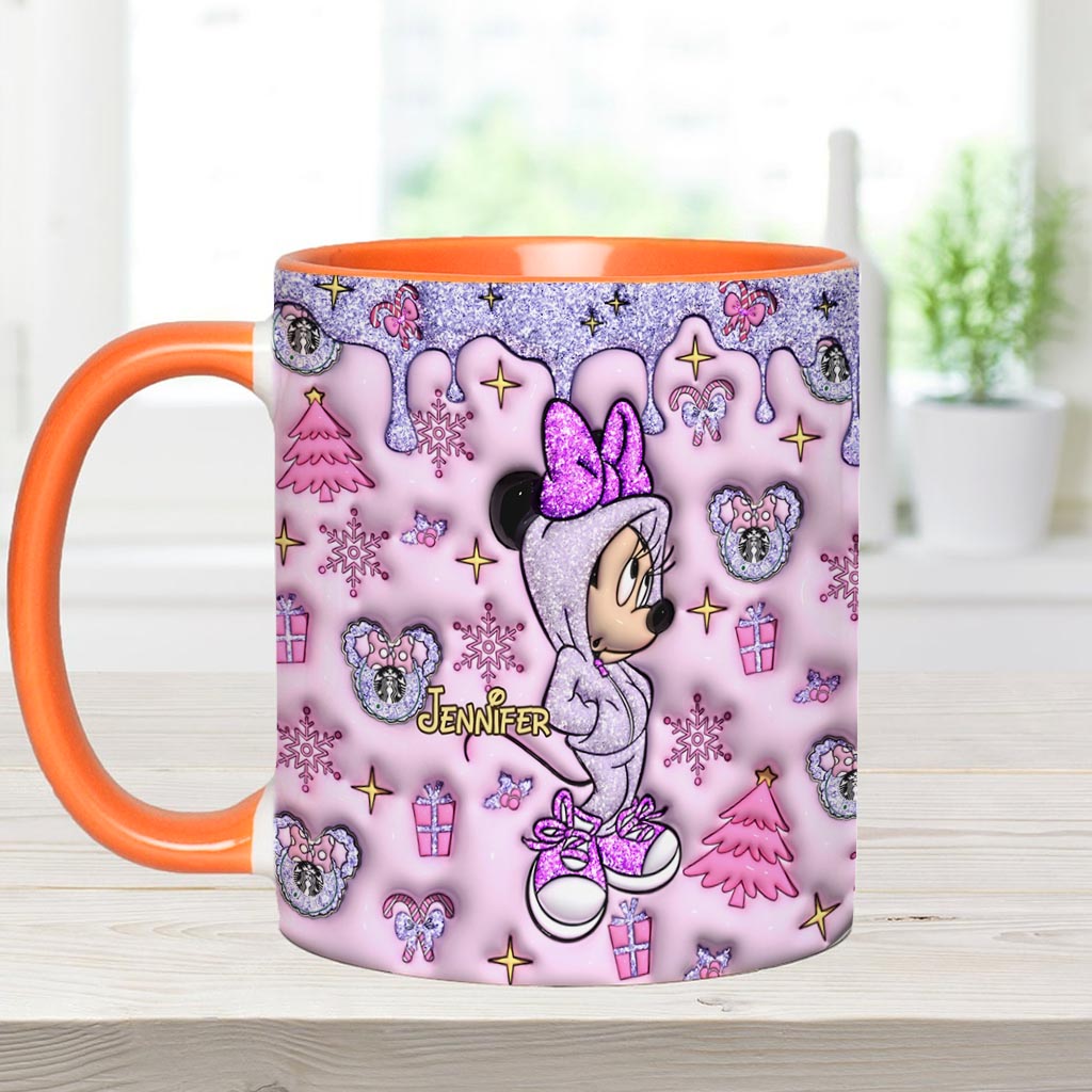 Personalized Christmas Accent Mug with Glittery Design for Mom