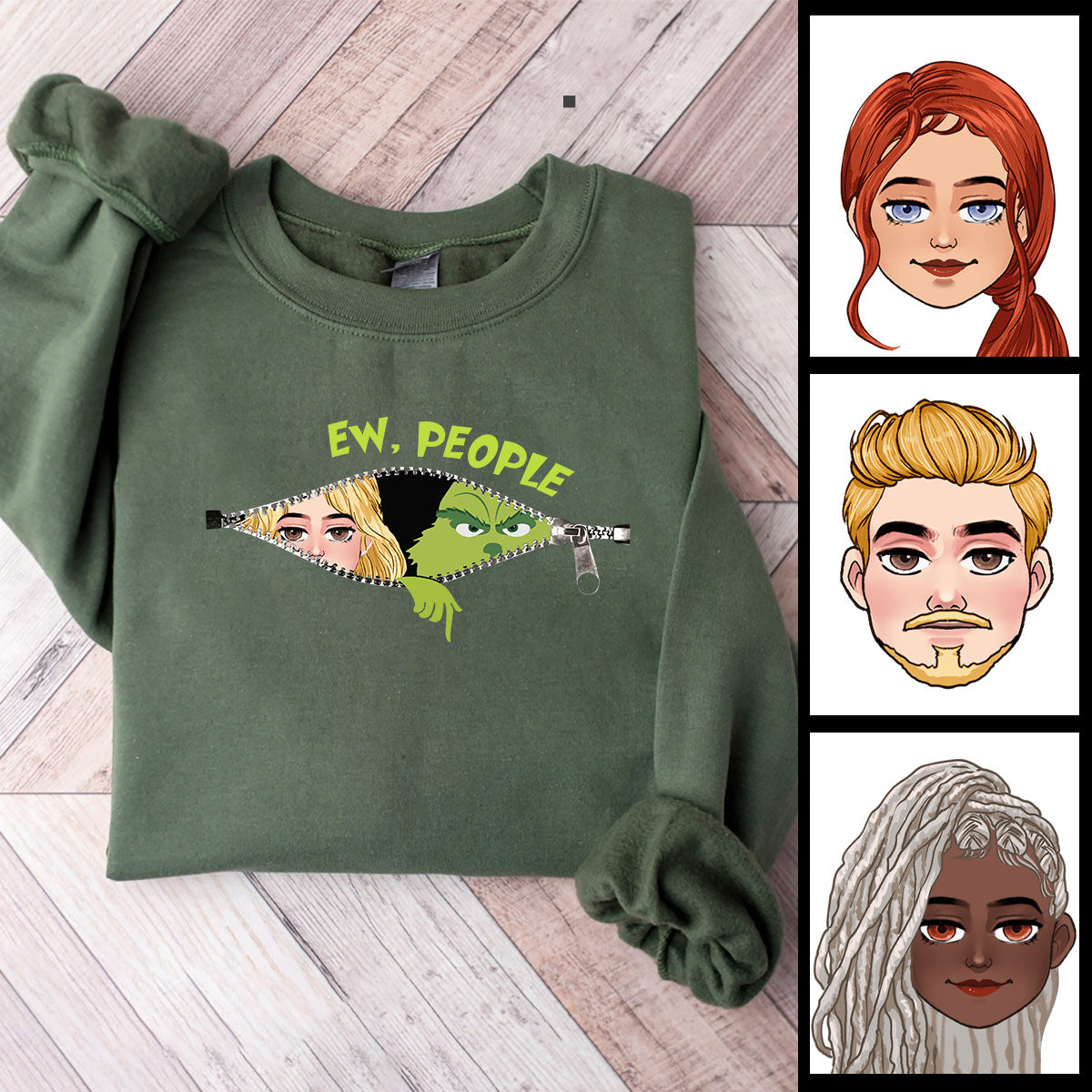 Personalized Green Mischief All-Over Christmas Shirt Gift