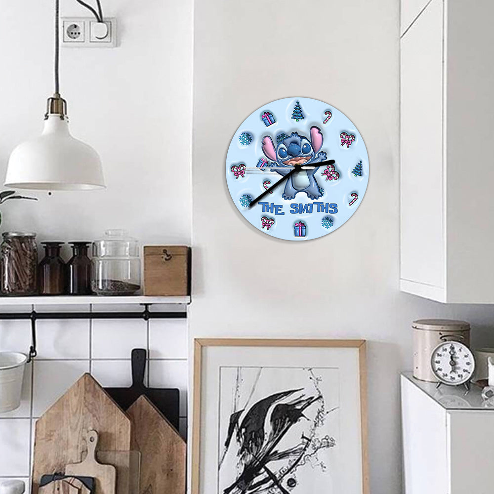 Personalized Ohana Wall Clock Custom Family Name Gift