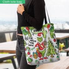 Load image into Gallery viewer, Personalized Grinch Christmas Tote Bag Custom Name Gift
