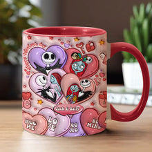 Load image into Gallery viewer, Personalized Valentine's Day Accent Mug Custom Name Gift for Couples
