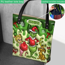 Load image into Gallery viewer, Personalized Merry Grinchmas Tote Bag Custom Name Gift for Christmas
