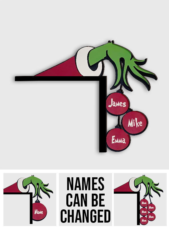 Personalized Christmas Door Frame Decoration Custom Names Gift