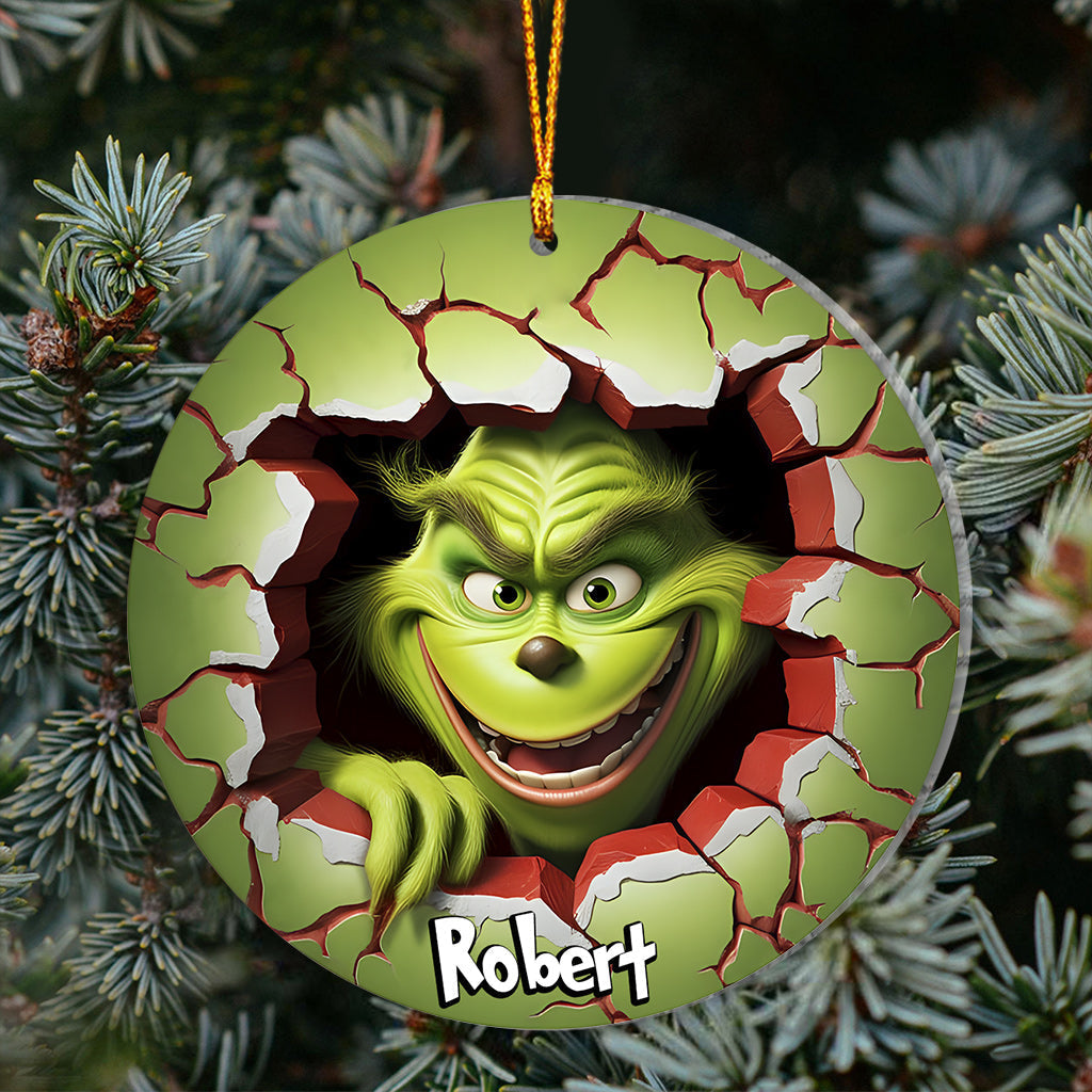 Personalized Grinch Christmas Ornament Custom Name Gift