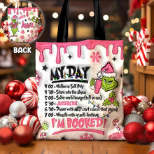 Load image into Gallery viewer, Personalized Grinch Tote Bag Custom Name Holiday Gift

