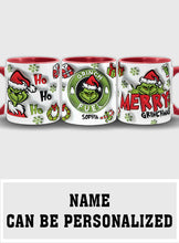 Load image into Gallery viewer, Personalized Grinch Accent Mug Custom Name Holiday Gift
