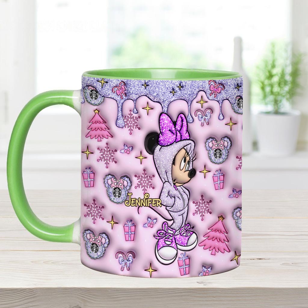 Personalized Christmas Accent Mug with Glittery Design for Mom