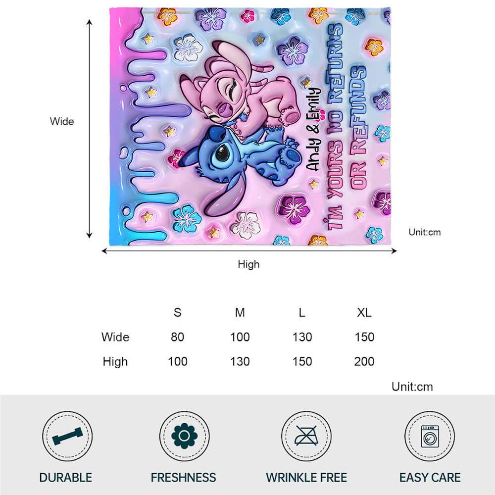 Personalized Ohana Blanket Custom Name Gift for Couples