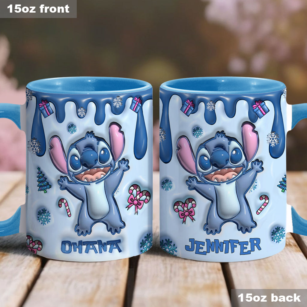 Personalized Ceramic Accent Mug Ohana Gift for Mom or Dad