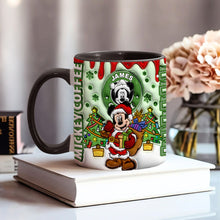 Load image into Gallery viewer, Personalized Christmas Mouse Accent Mug Custom Name Gift
