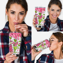 Load image into Gallery viewer, Personalized Stainless Steel Grinch Tumbler with Name for Christmas
