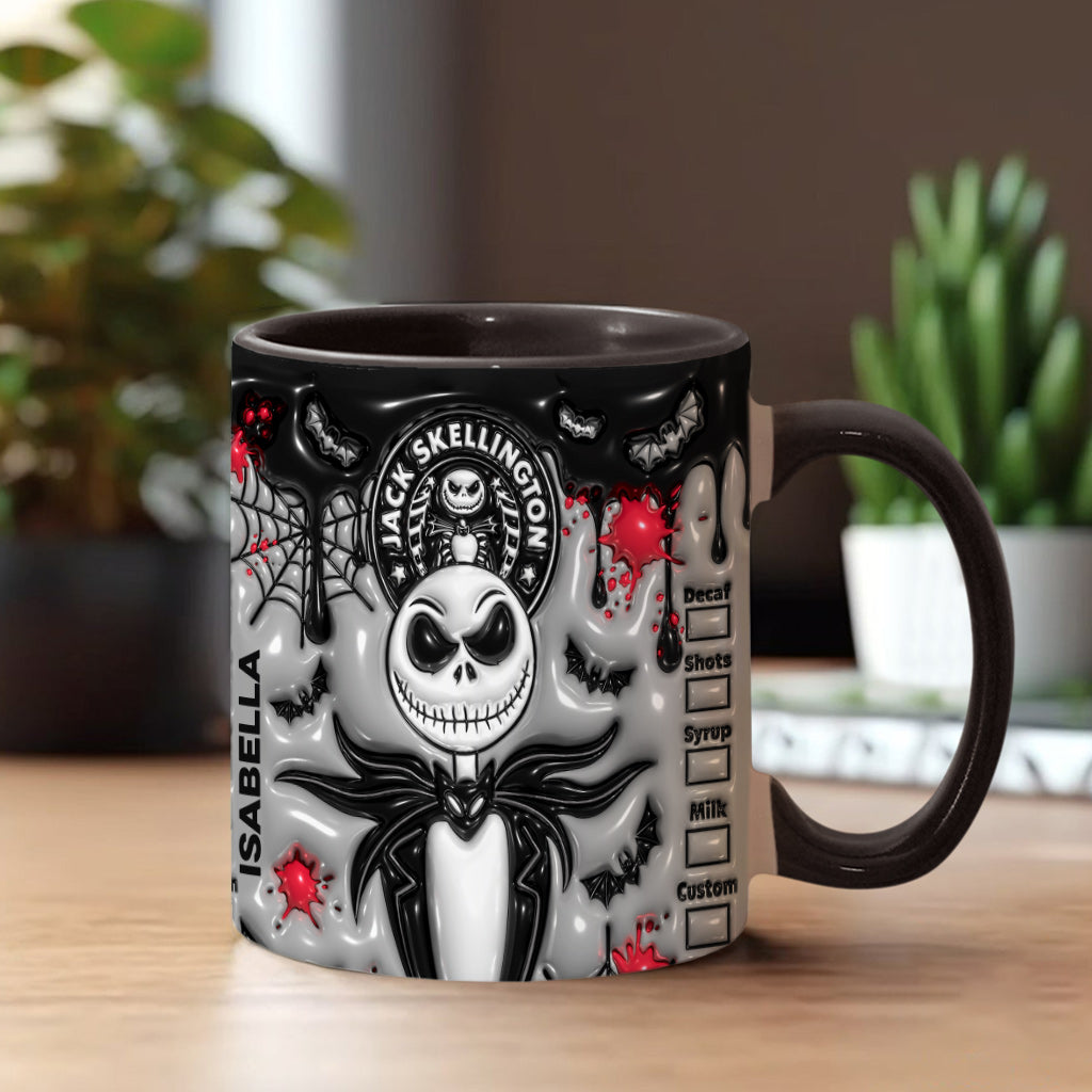 Personalized Nightmare Skeleton Mug Custom Name Gift for Halloween