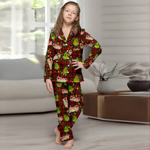 Load image into Gallery viewer, Personalized Merry Grinchmas Button Down Pajamas for Couples
