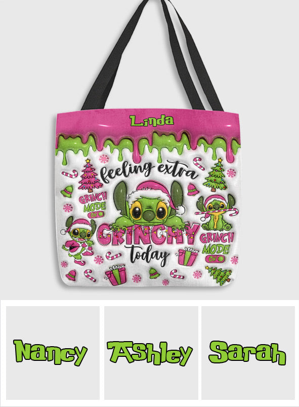 Personalized Grinch Tote Bag Custom Name Gift for Christmas